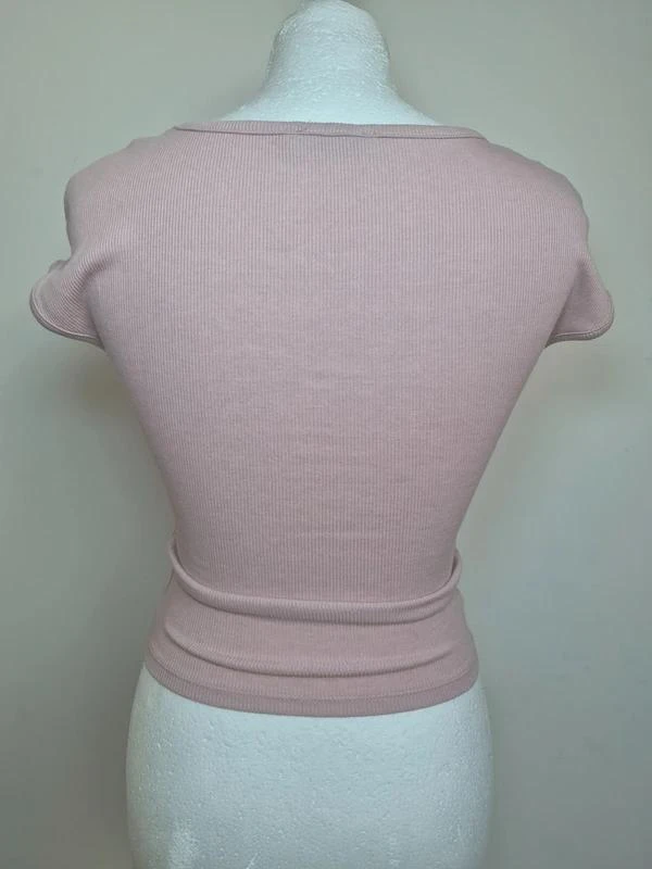Top Bershka con cuello en V Rosa Pastel Talla S – photo 2